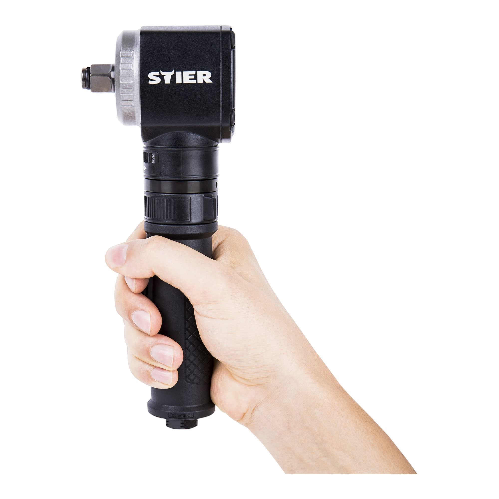 STIER Druckluft Winkel-Schlagschrauber 19-WSS Max. 325 Nm Extra kurz abgewinkelt