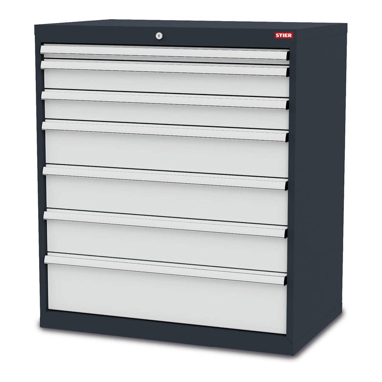 STIER drawer cabinet with 7 drawers WxDxH 700x575x1020 mm including divider set