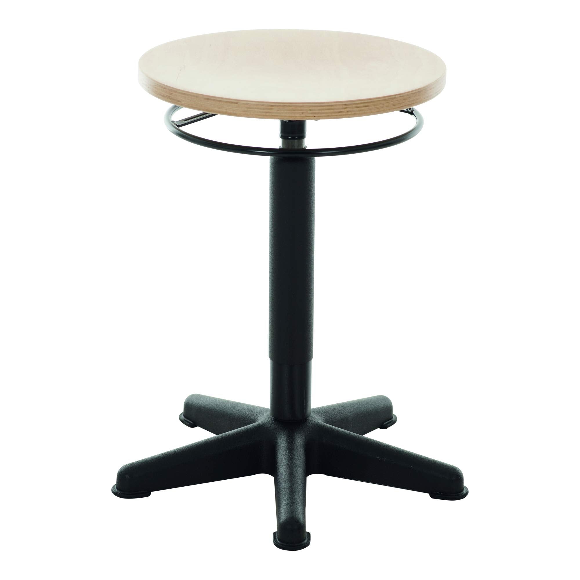 STIER work stool with glides, seat height 440-630mm, natural beech