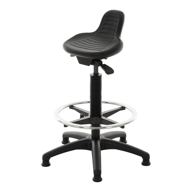 STIER standing aid with gliders and foot ring seat height 640-890 mm PU seat with