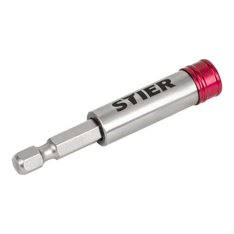 STIER Schnellwechsel-Bithalter 1/4'' magnetisch Sechskant 65 mm lang einhändiger