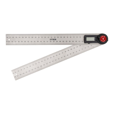 STIER Digitaler Winkelmesser SDW-300 LCD-Display ±0,3° rostfreier Stahl 300 mm