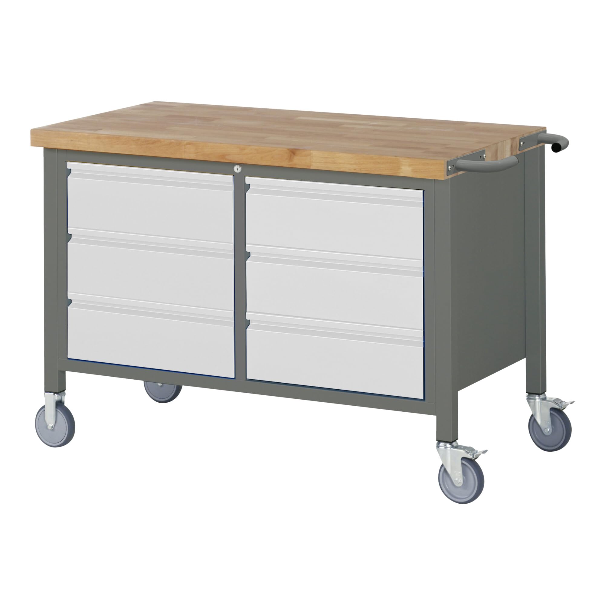 STIER Fahrbare Werkbank Premium mit 6 Schubladen BxTxH 1250x700x880 mm