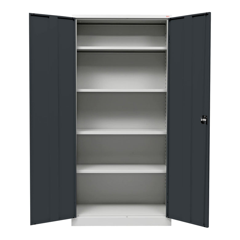 STIER Universalschrank mit 4 Fachböden à 40kg Tragkraft | 1950x920x420mm | verschließbar | anthrazitgrau | verschweißt