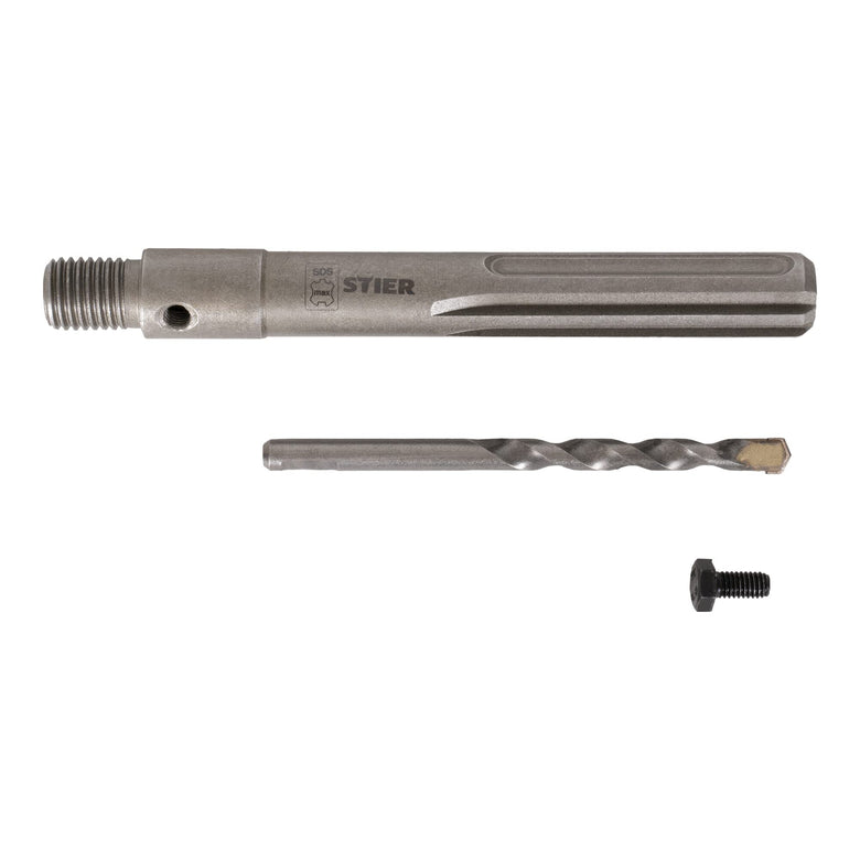 STIER SDS-Max M16 160 mm arbor shaft including center drill for hollow core drills.