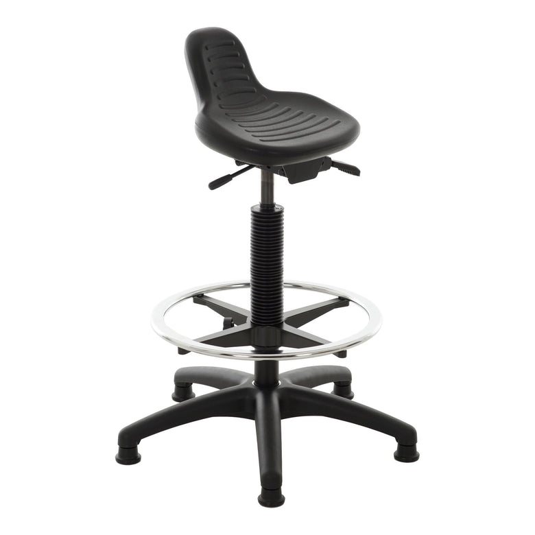 STIER standing aid with gliders and foot ring seat height 640-890 mm PU seat with
