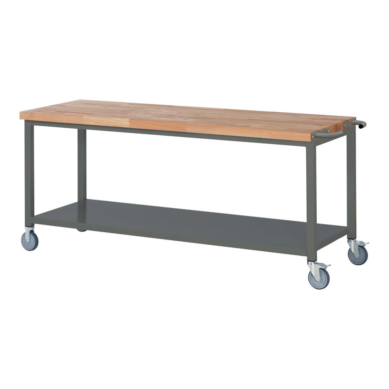 STIER Mobile Workbench Premium with storage shelf WxDxH 750x700x880 mm
