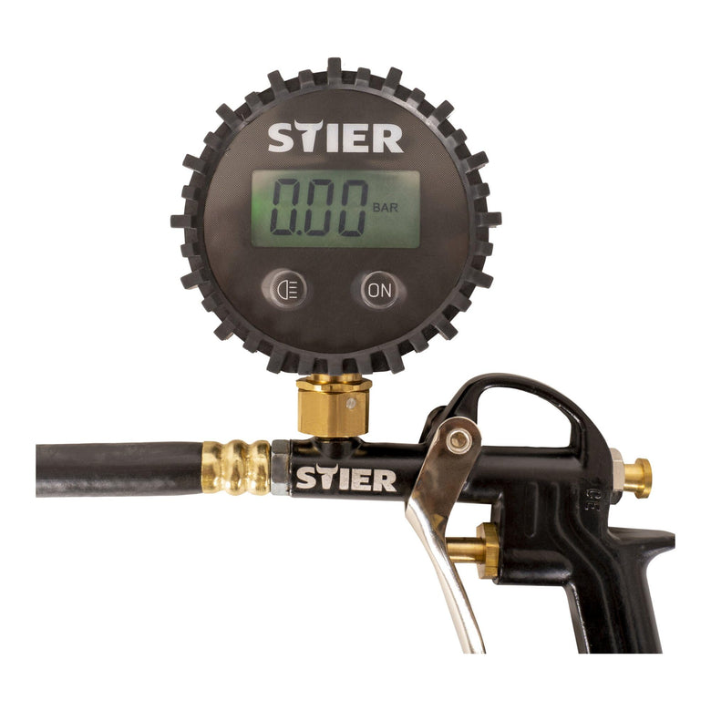 STIER tire pressure gauge Measuring range: 0 to 11 bar Hose length 350 mm