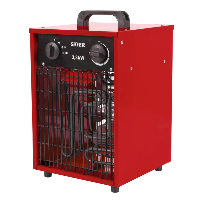STIER electric fan heater overload protection heating output of 3300 W construction heater with