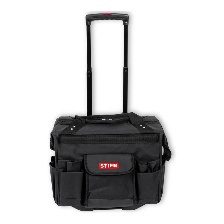 STIER Werkzeugtrolley Premium+ leer Werkzeugkoffer schwarz 19 Fächer reißfest