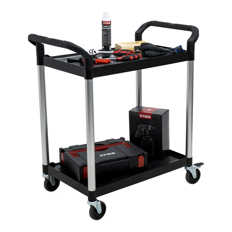 STIER Servierwagen Etagenwagen Schiebewagen schwarz Schiebegriffe diverse Größen