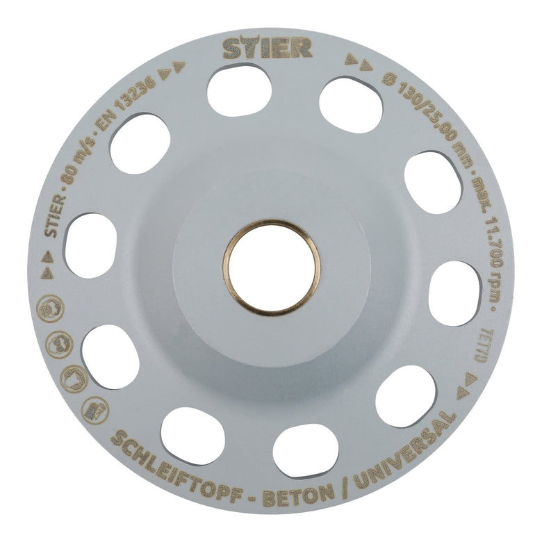 STIER Diamant-Schleiftopf Schleifteller Ø130mm Diamantschleifer Topfschleifer