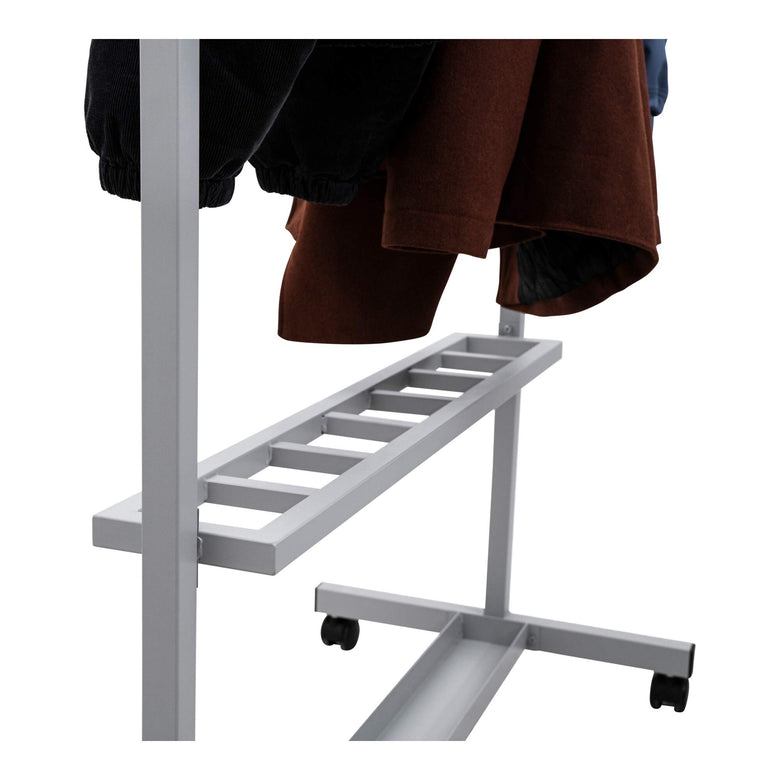 STIER coat rack powder-coated 16 hooks flexible with castors for