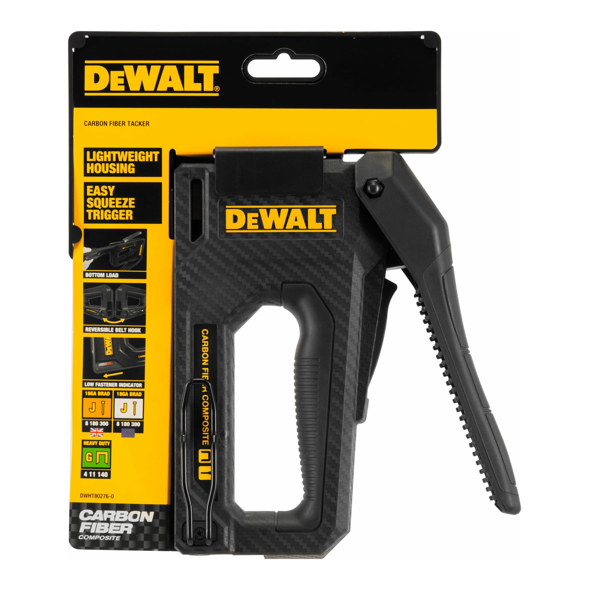 DEWALT 2-in-1 Karbonfaser Handtacker und Nagler für 6-14mm Klammern und 12, 15mm