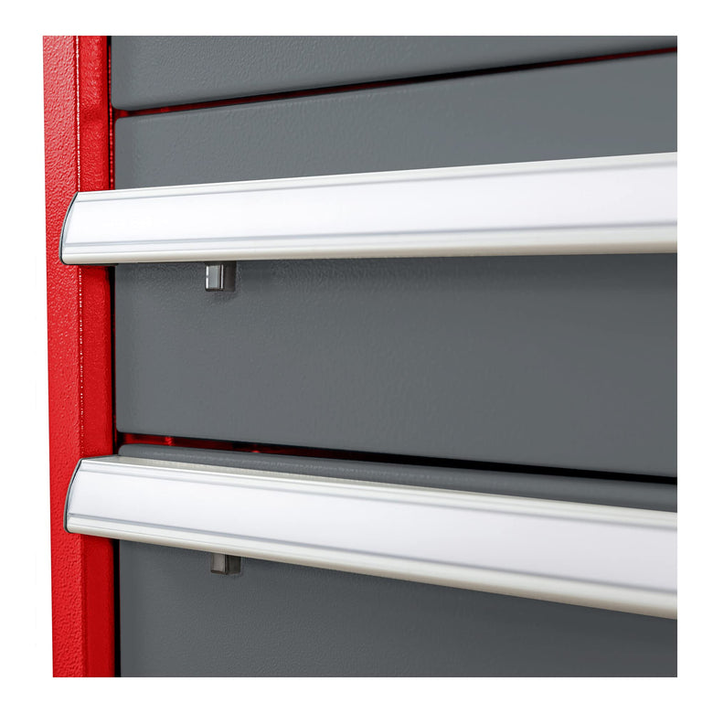 STIER Schubladenschrank mit 9 Schubladen BxTxH 600x575x1020 mm rot/anthrazitgrau