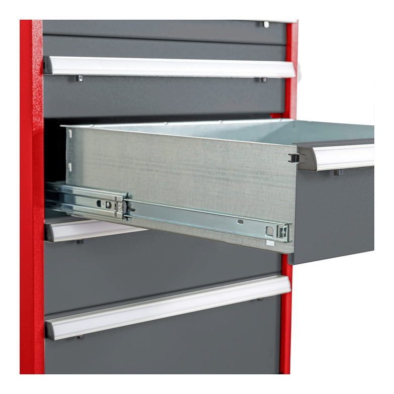 STIER drawer cabinet with 8 drawers WxDxH 900x575x1220 mm red/anthracite grey