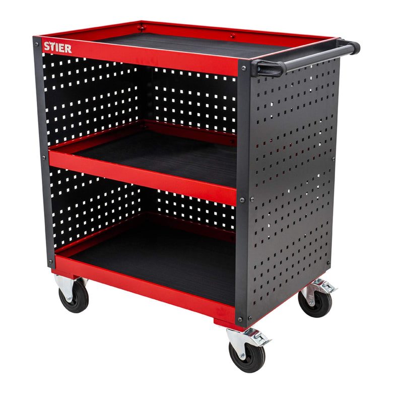 STIER Servicewagen Werkstattwagen mit Lochplattenverkleidung HxBxT 960x810x543