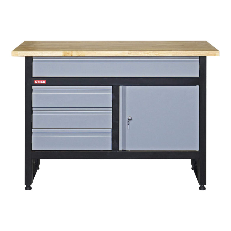 STIER workbench Basic 4 drawers load capacity 300 kg WxDxH 1200x600x840 mm with