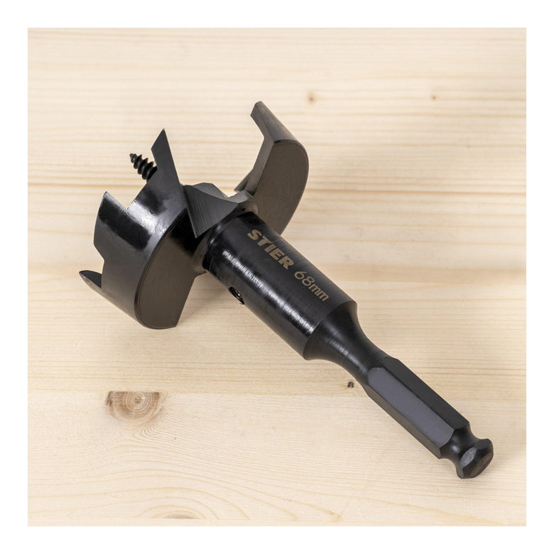 STIER Forstnerbohrer 68mm Durchmesser Holzbohrer hochwertig Karton Hartholz MDF