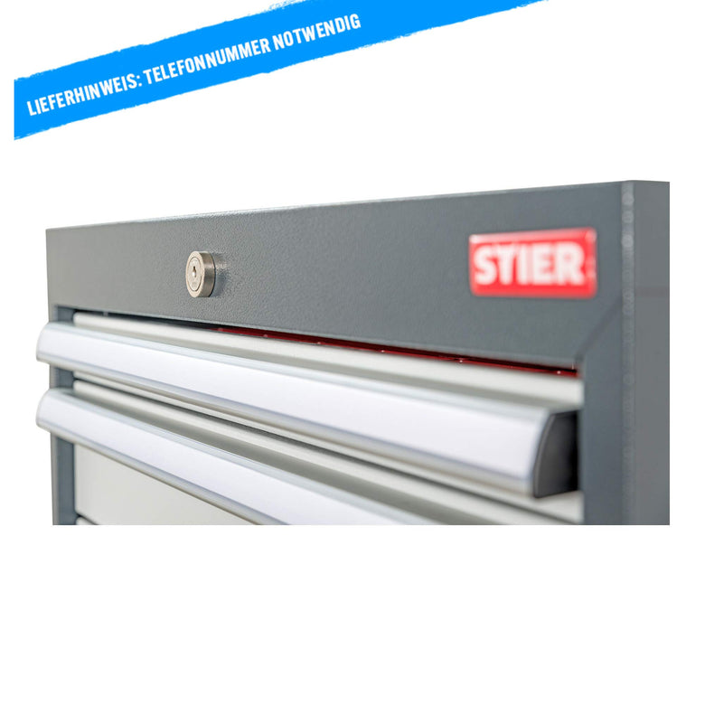 STIER Schubladenschrank mit 8 Schubladen BxTxH 600x575x1220 mm