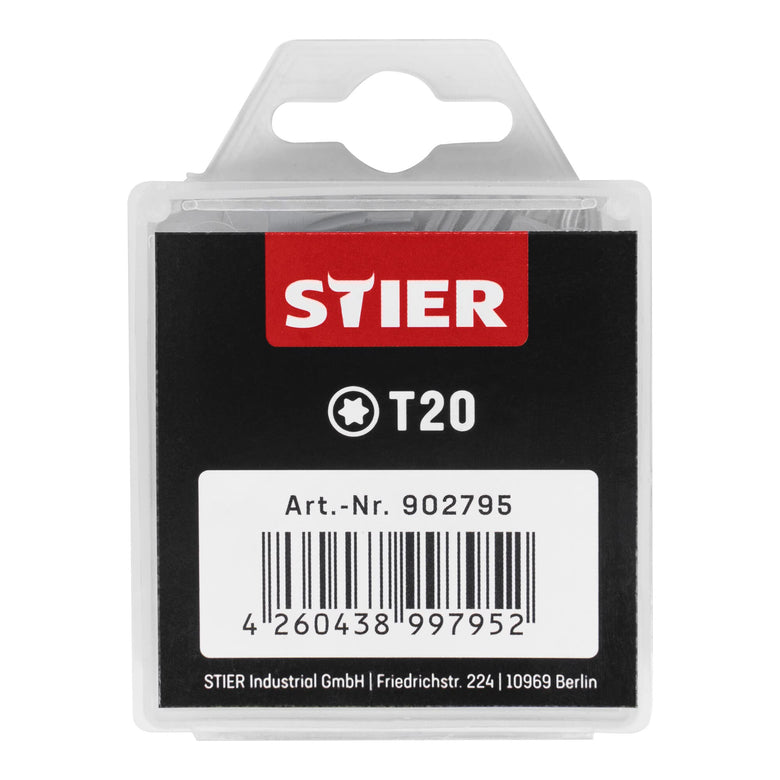 STIER TORX-Bit-Großpackung 50 Bits Bits T 15 - T 30 Länge 25 mm Profi Werkzeug