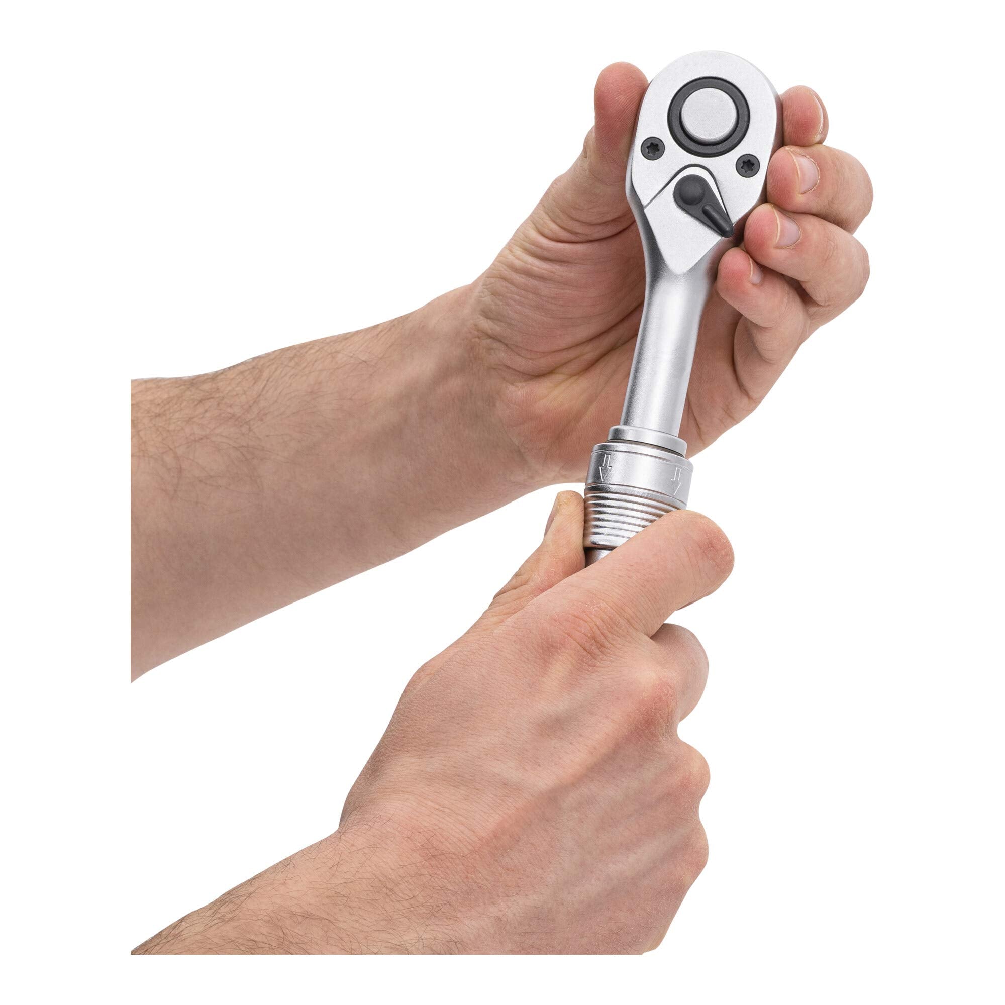 STIER Teleskop-Umschaltknarre 1/2 Zoll 2-K-Griff mit Schnellentriegelung Länge