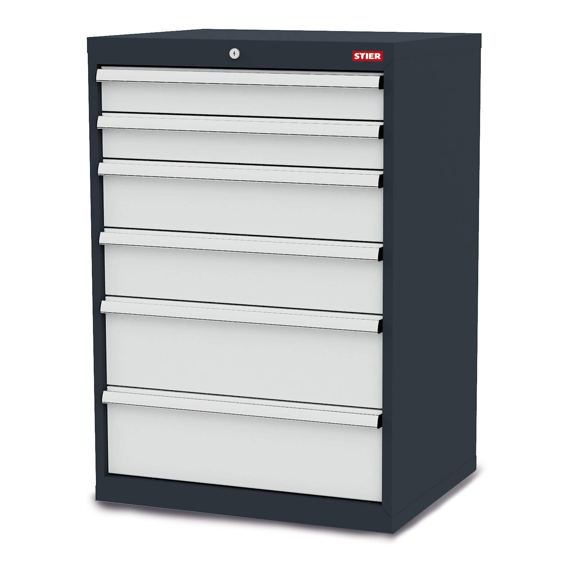 STIER Schubladenschrank mit 6 Schubladen BxTxH 600x575x1020 mm