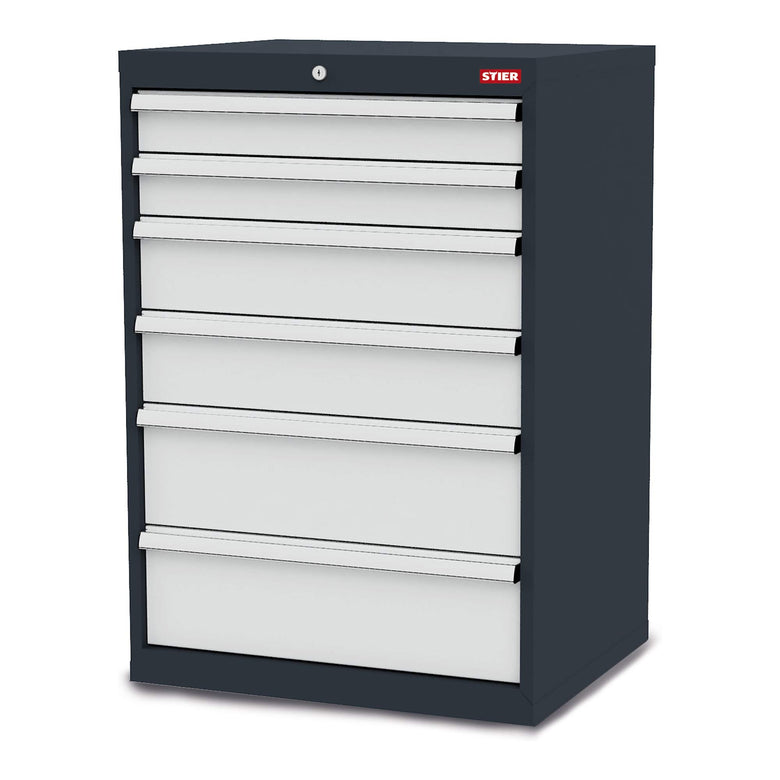 STIER Schubladenschrank mit 6 Schubladen BxTxH 600x575x1020 mm