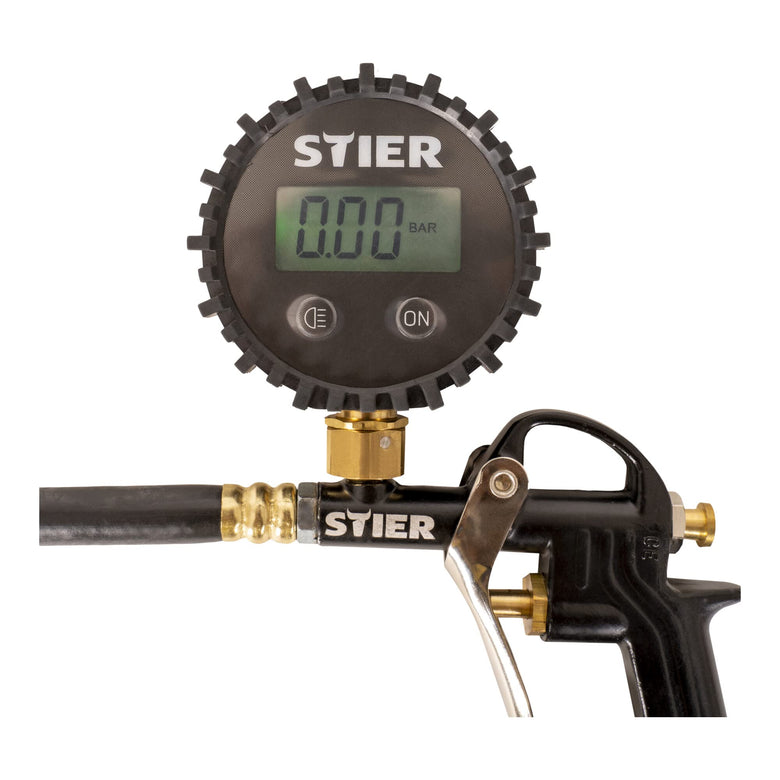 STIER tire pressure gauge Measuring range: 0 to 11 bar Hose length 350 mm