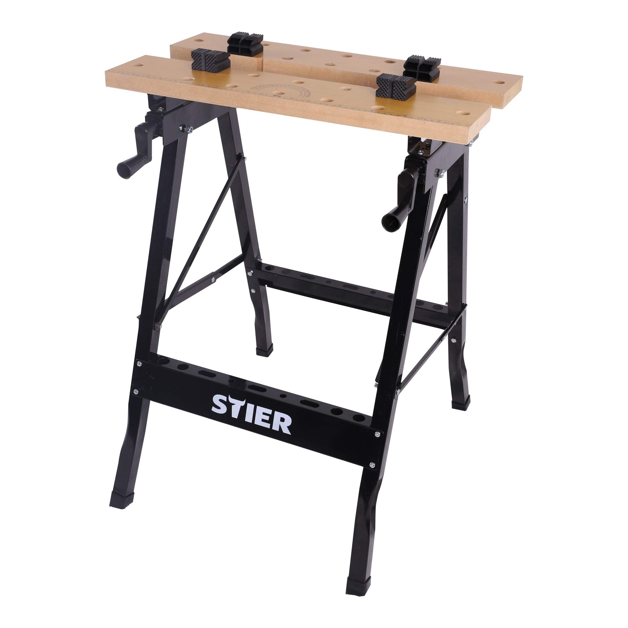 STIER workbench with clamping jaws foldable clamping table space-saving mobile