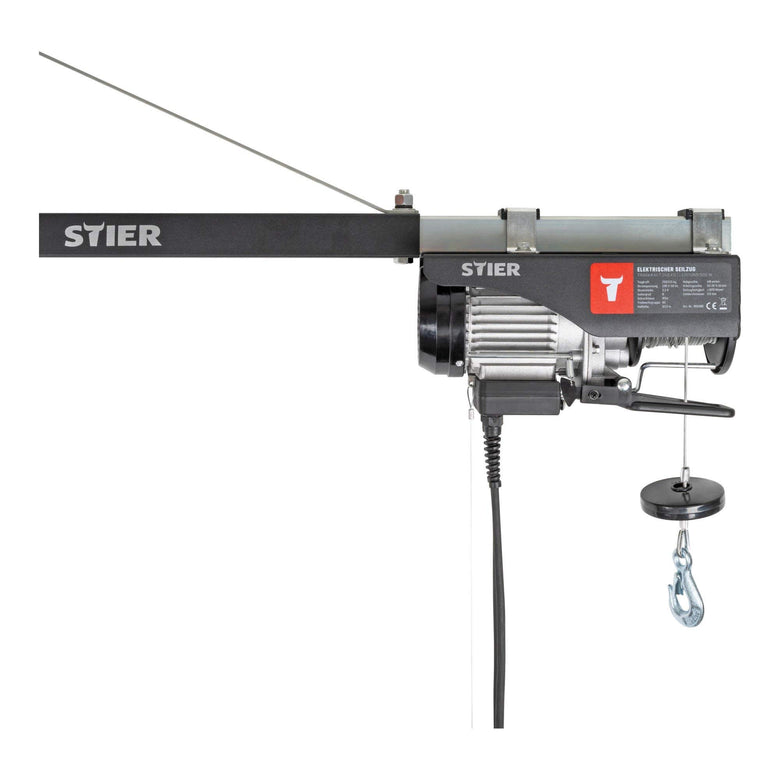 STIER Elektrischer Seilzug 250 bis 999kg Seilwinde Hebehöhe 12m 500 bis 900 W