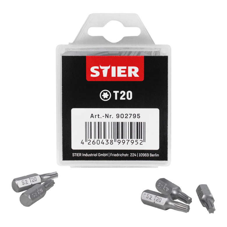 STIER TORX-Bit-Großpackung 50 Bits Bits T 15 - T 30 Länge 25 mm Profi Werkzeug