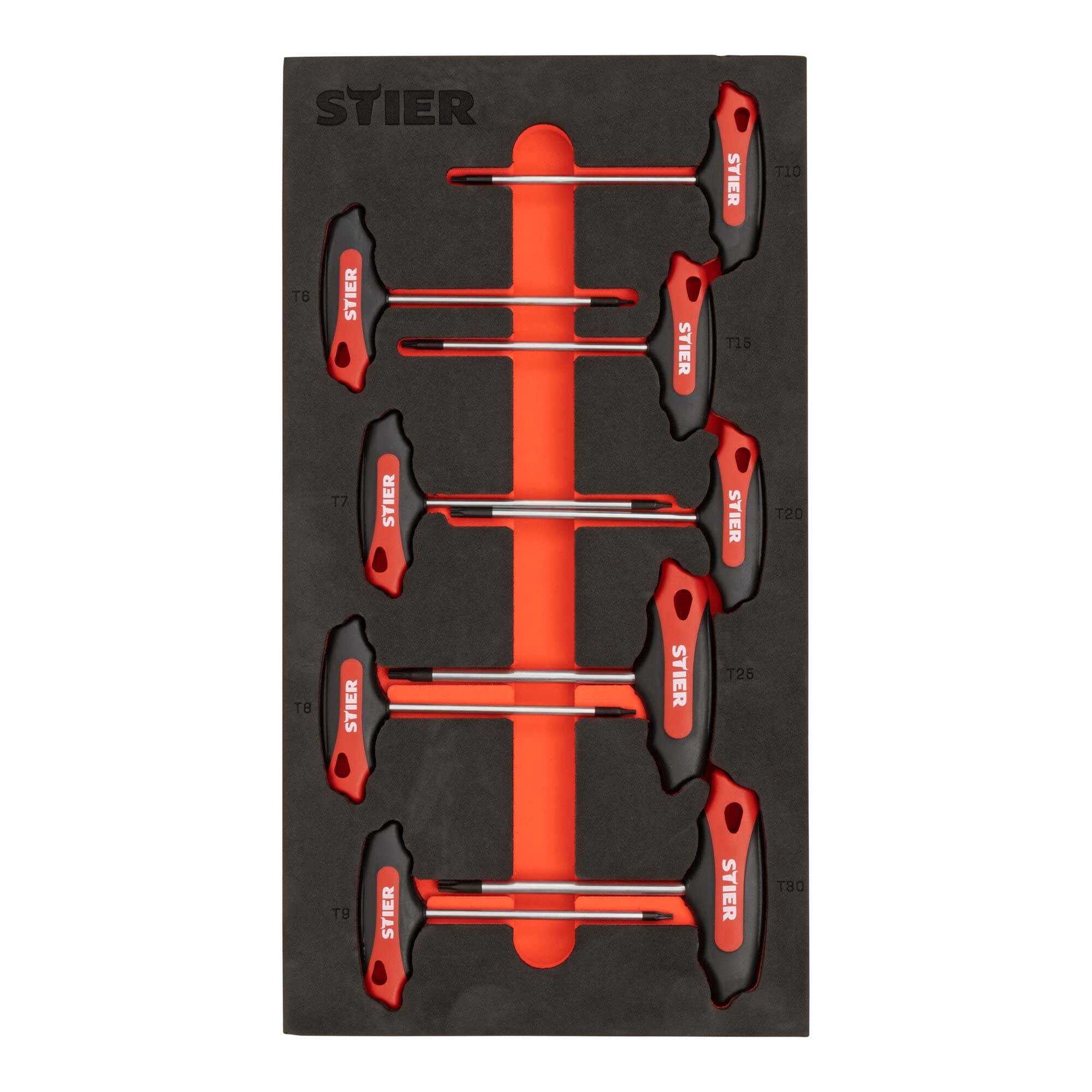 STIER T-Griff-Schraubendreher-Satz Torx TX15 - TX45 mm 6-teilig in