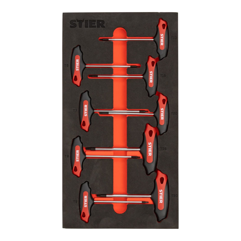 STIER T-Griff-Schraubendreher-Satz Torx TX15 - TX45 mm 6-teilig in