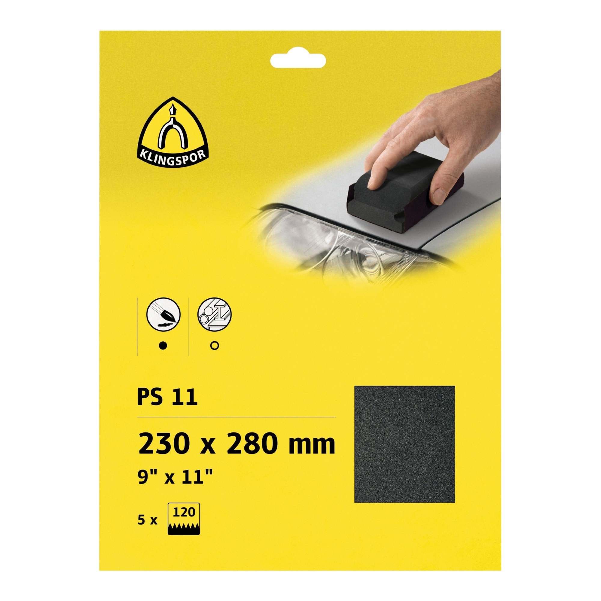 Klingspor PS 11 C Bogen wasserfest, 230 x 280 mm Korn 120, SB-verpackt im Reiter