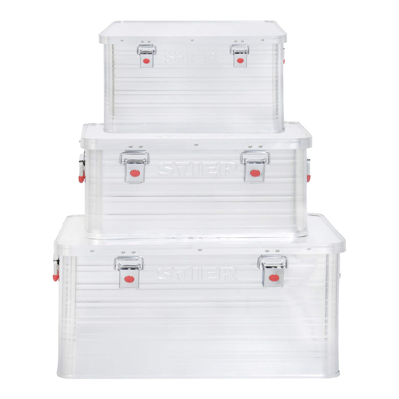 STIER Alubox Aluminiumbox Transportkiste Staub und Spritzwasserschutz div Größen