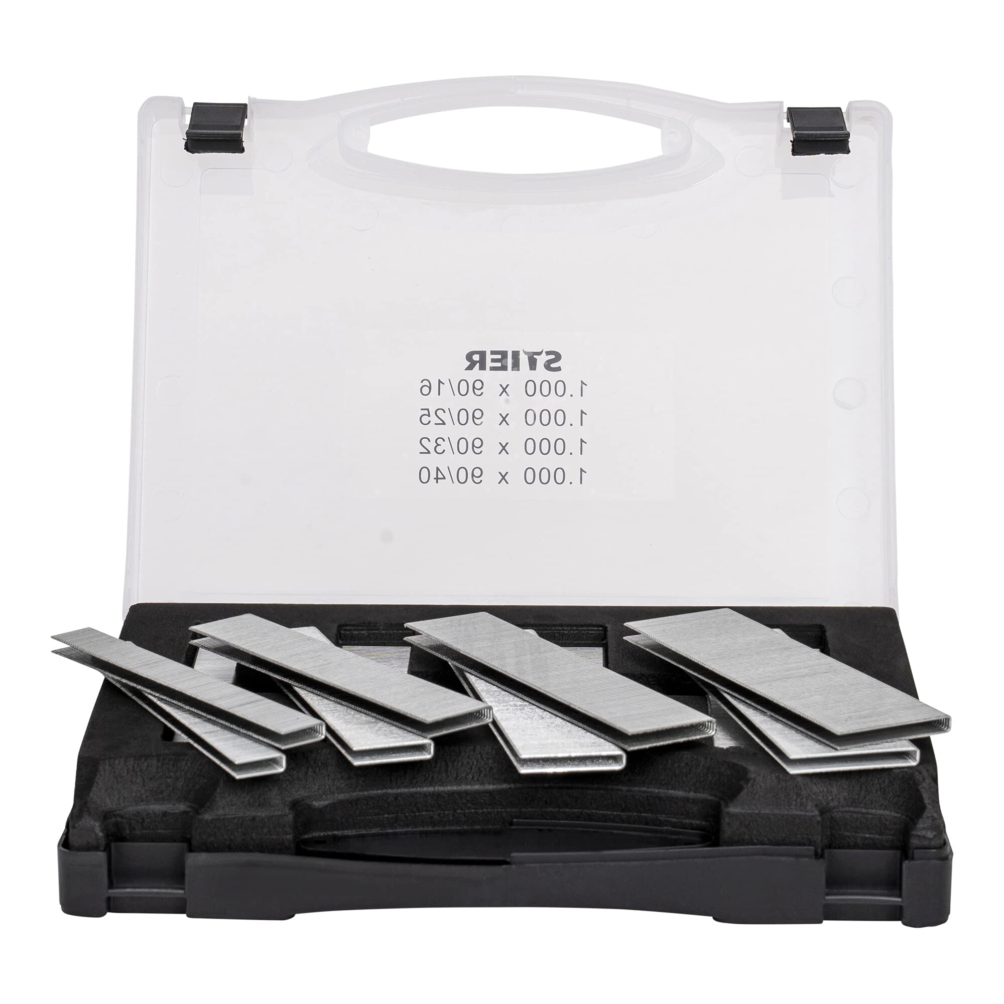 STIER staples type 90 in a practical tool case 16 25 32 40 mm 4 x