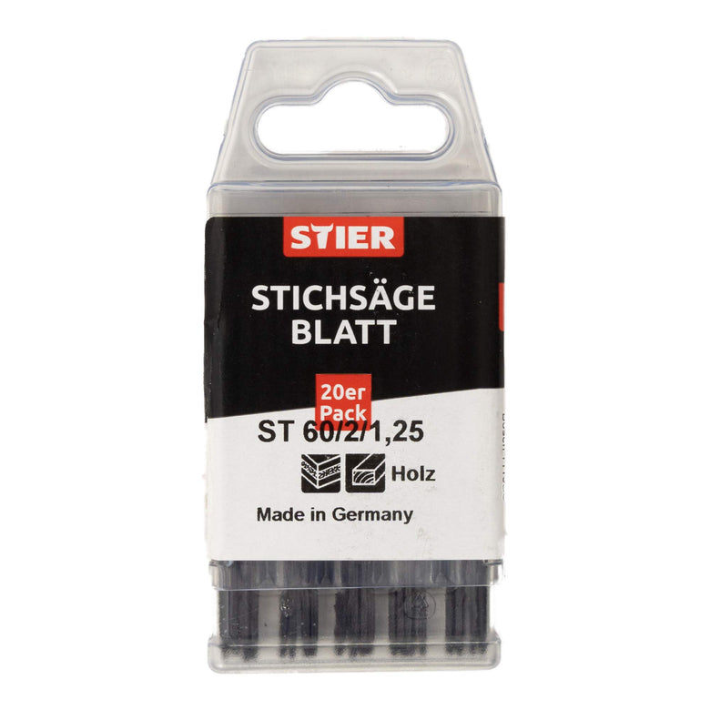 STIER Stichsägeblatt ST 60/2/1,25 für Holz Sperrholz Multiplex Spanplatten