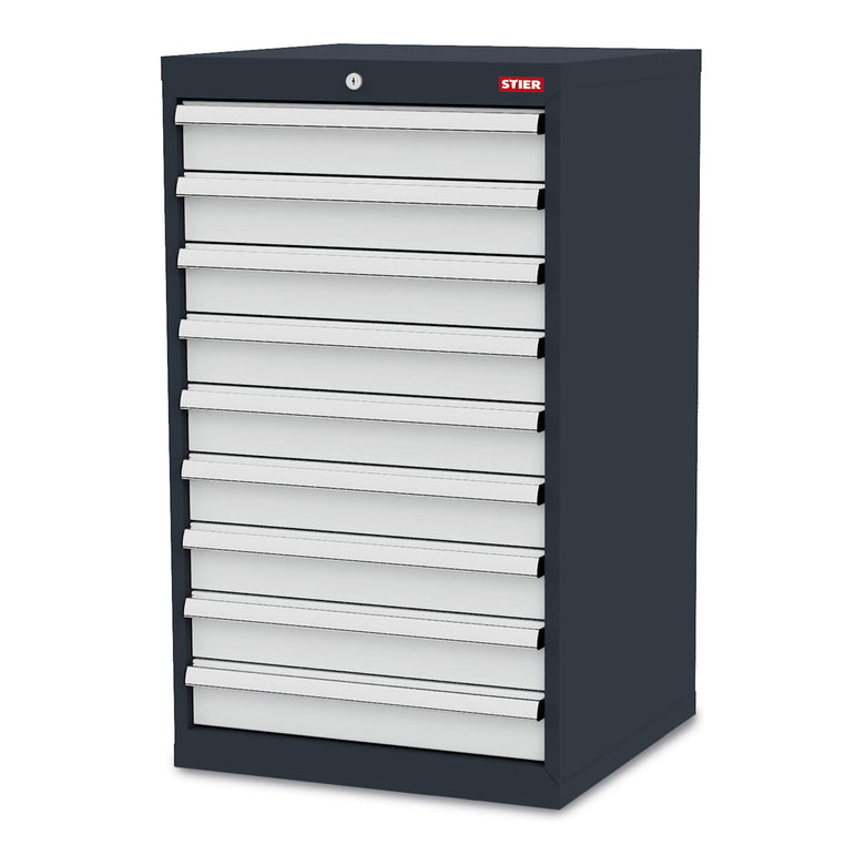 STIER drawer cabinet with 9 drawers WxDxH 600x575x1020 mm