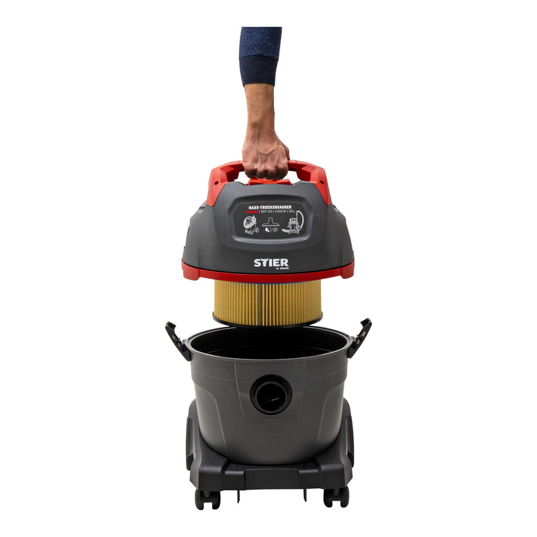 STIER Nass-Trockensauger SNT Premium 1400W Industriesauger Werkstattsauger