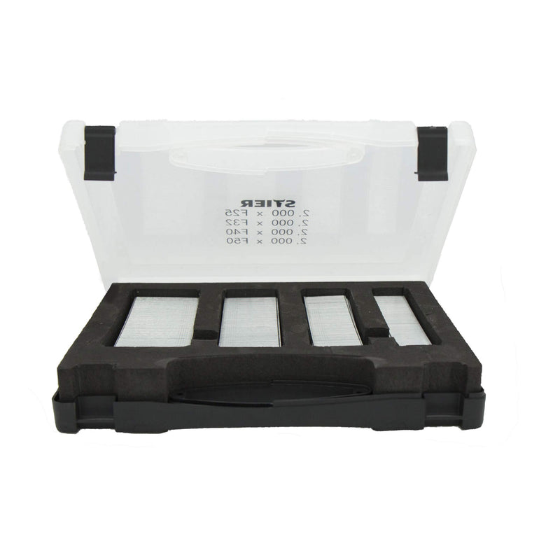 STIER brad nails set (brads) in a tool case 25 - 50 mm 8000 pieces