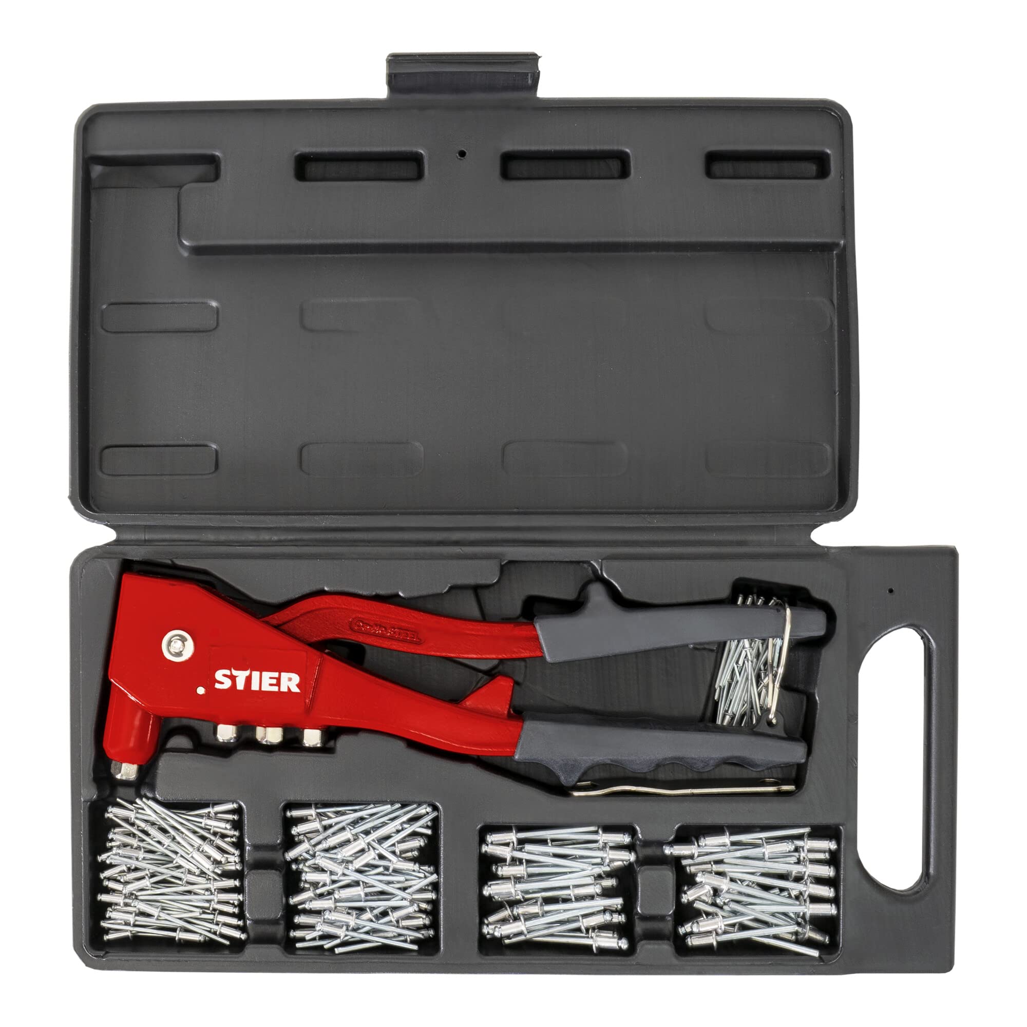 STIER Blindnieten Set 201-teilig mit Handnietzange Blindnieten Blindnietzange