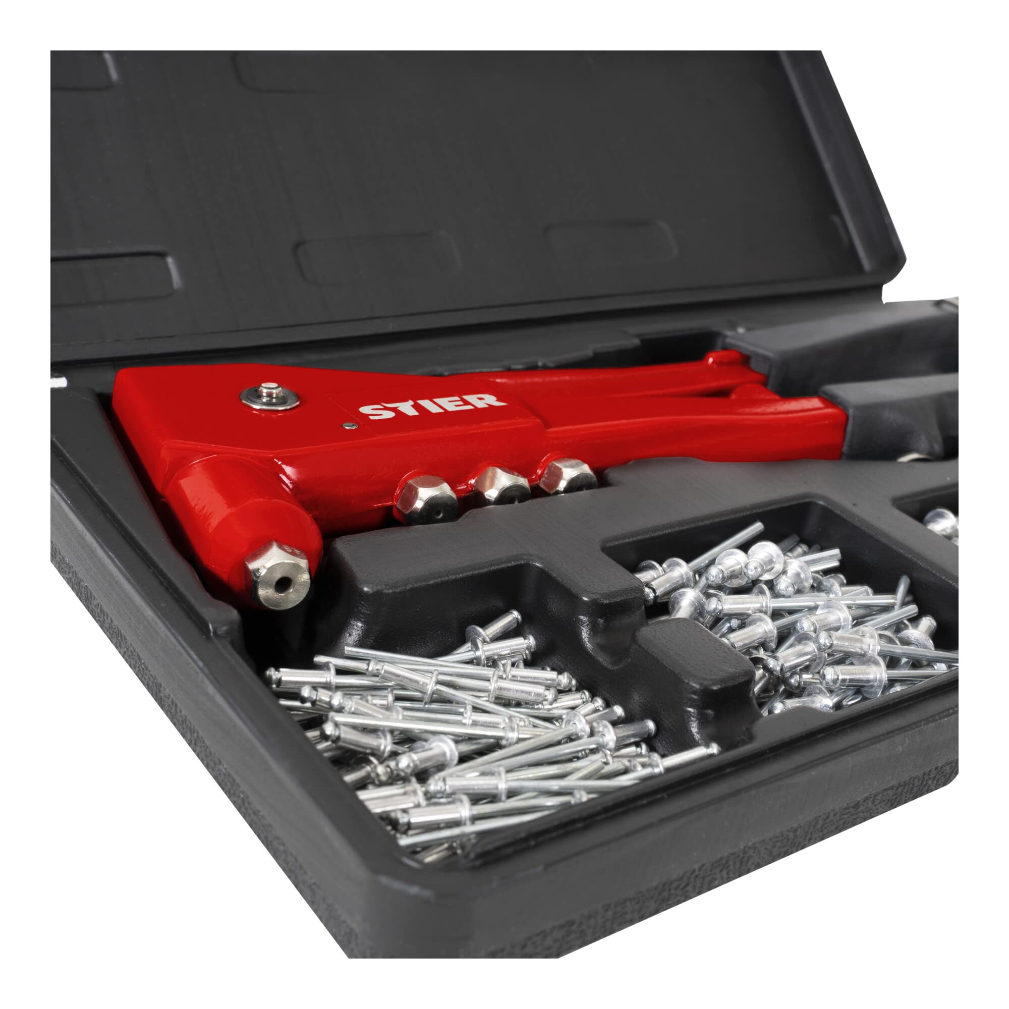 STIER Blindnieten Set 201-teilig mit Handnietzange Blindnieten Blindnietzange