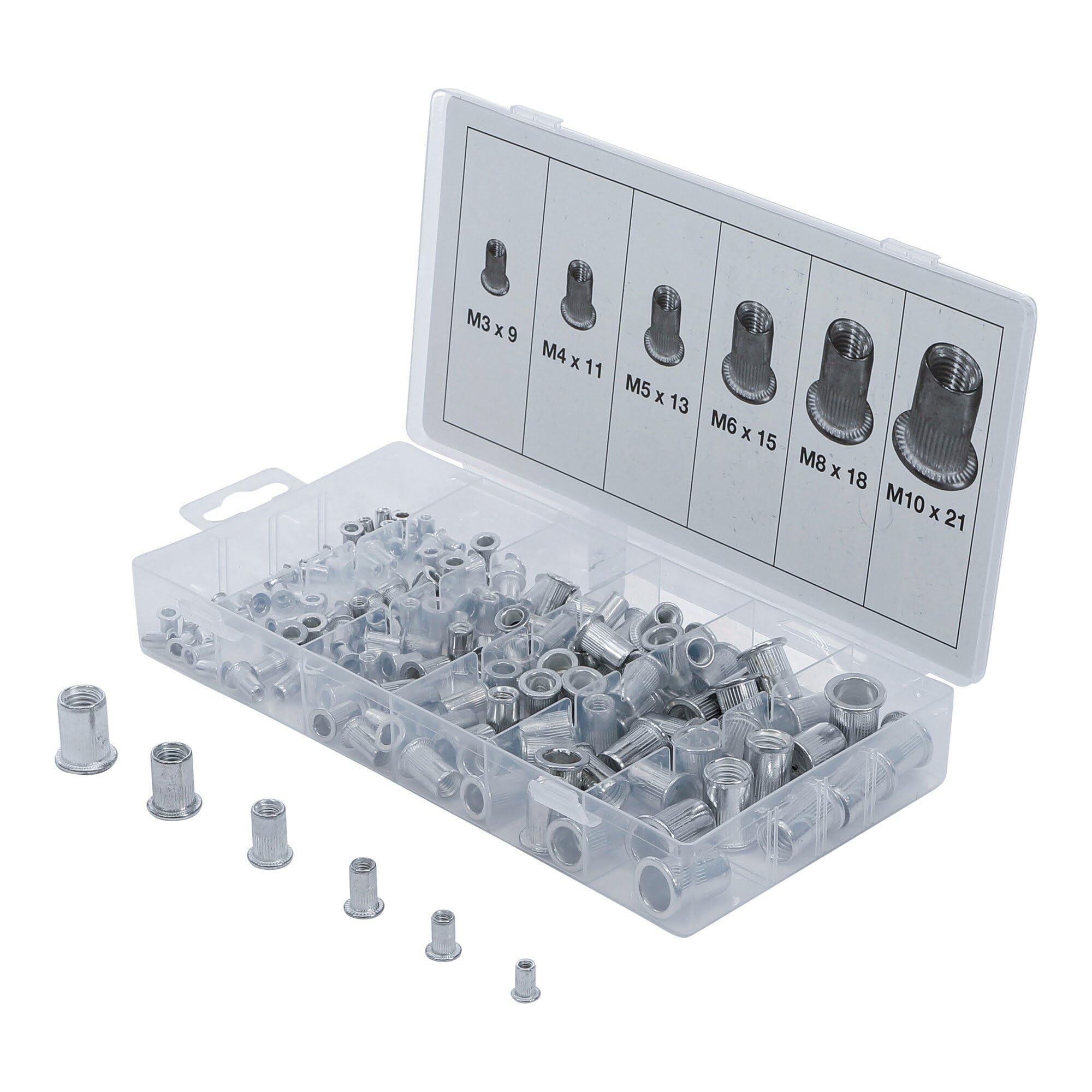 BGS Nietmuttern-Sortiment Aluminium 150-tlg.