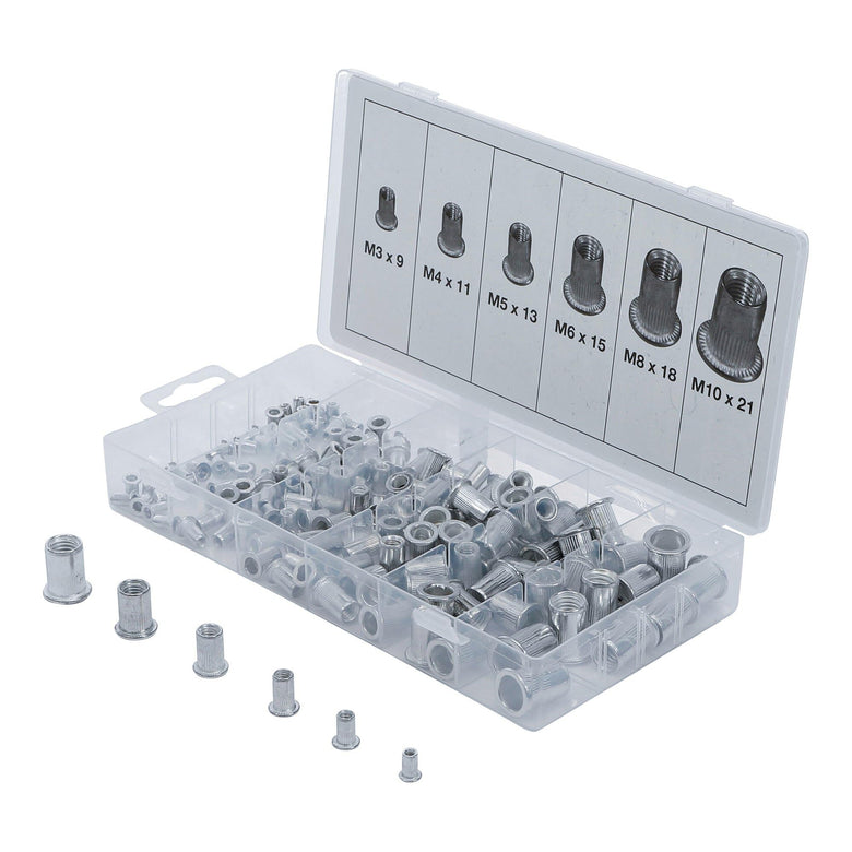 BGS Nietmuttern-Sortiment Aluminium 150-tlg.