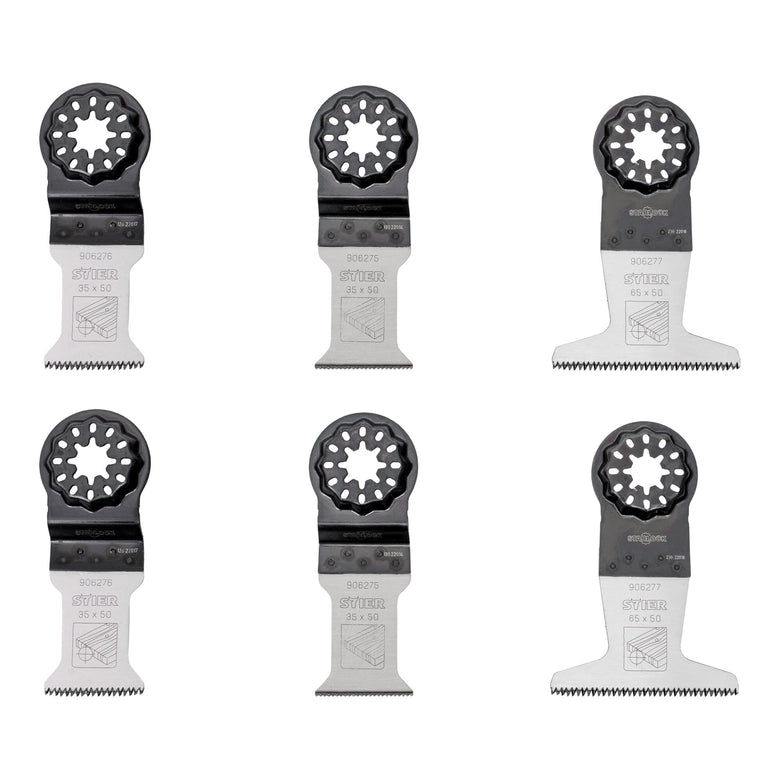 STIER Starlock Multitool Sägeblätter Holz 6-tlg | Set Sägeblätter für Holz |