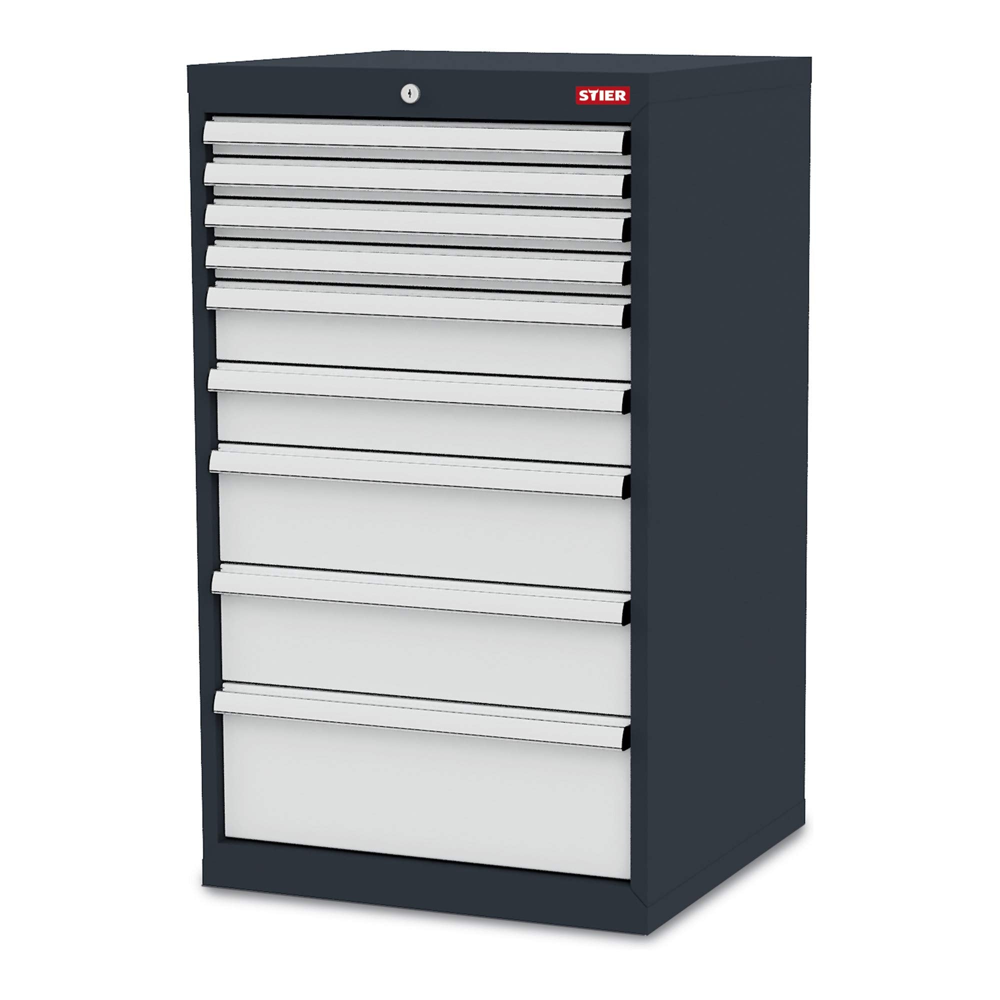 STIER drawer cabinet with 9 drawers WxDxH 600x575x1020 mm