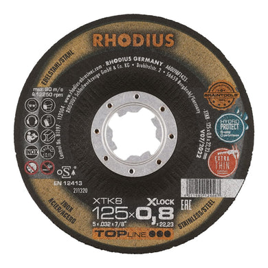 RHODIUS TOPline XT8 EXACT X-LOCK Extradünne Trennscheibe 115 x 0,8 x 22,23 mm 25