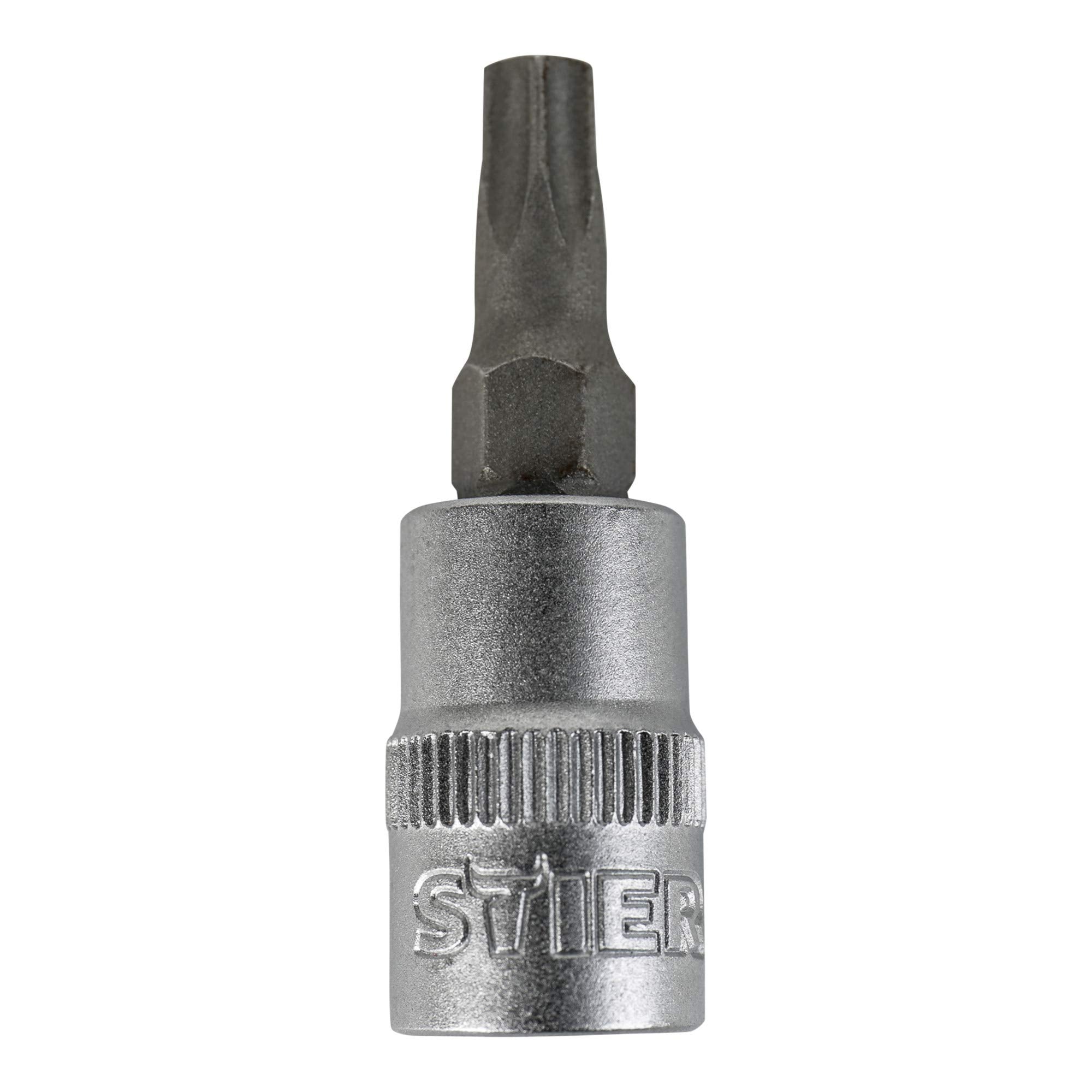 STIER Torx-Bit-Steckschlüsseleinsatz 1/4" mit Bohrung Torx 8-30 Dreher Einsatz