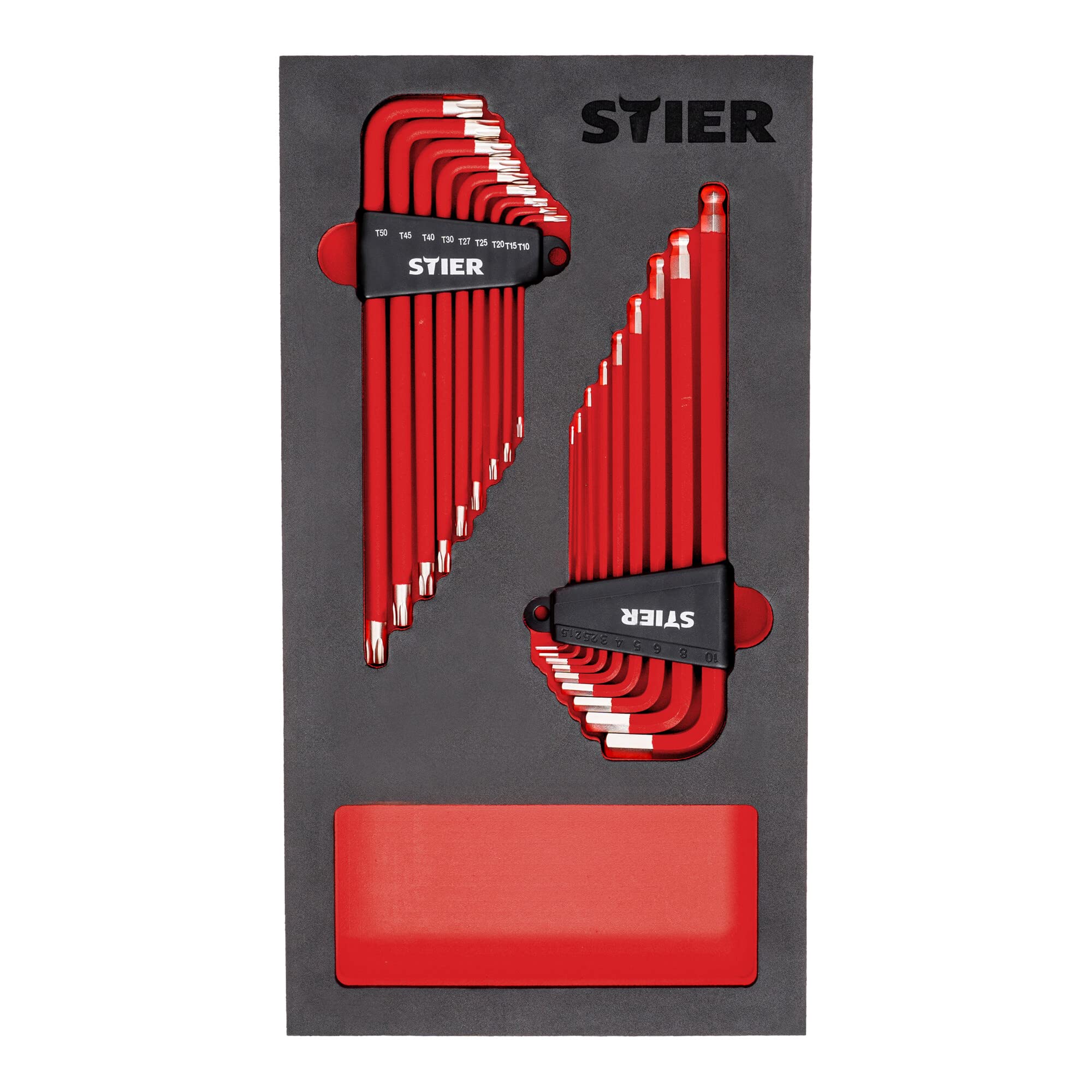 STIER Winkelschraubendreher-Satz 6KT/TX 18-teilig in Weichschaumeinlage (EVA)